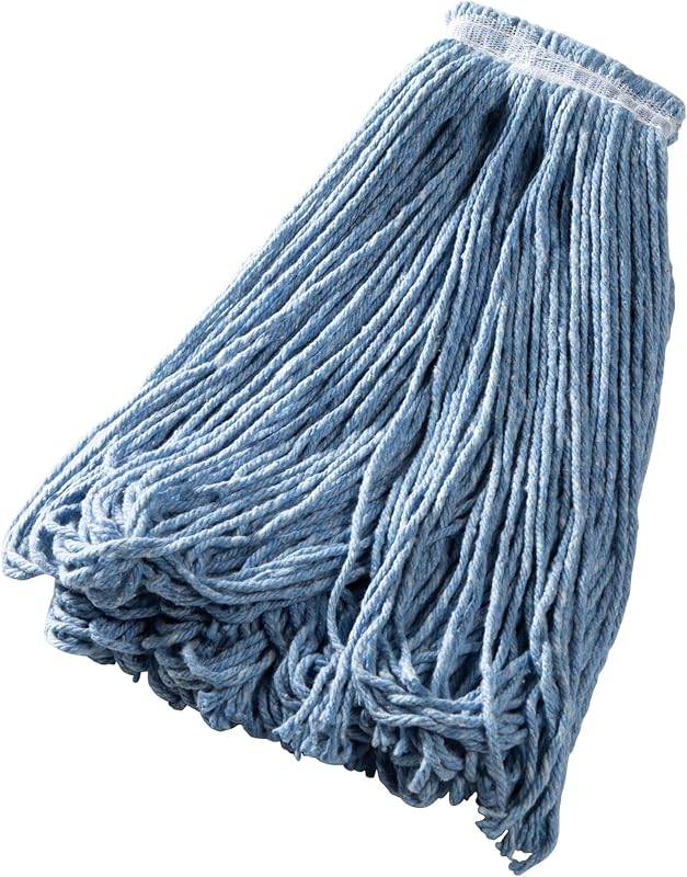 Rubbermaid Commercial Products Trapeador de mezcla universal de 24 onzas con diadema azul Trapeador húmedo industrial resistente para limpieza de pisos Oficina/Escuela/Estadio/Lobby/Restaurante Paquete de 12