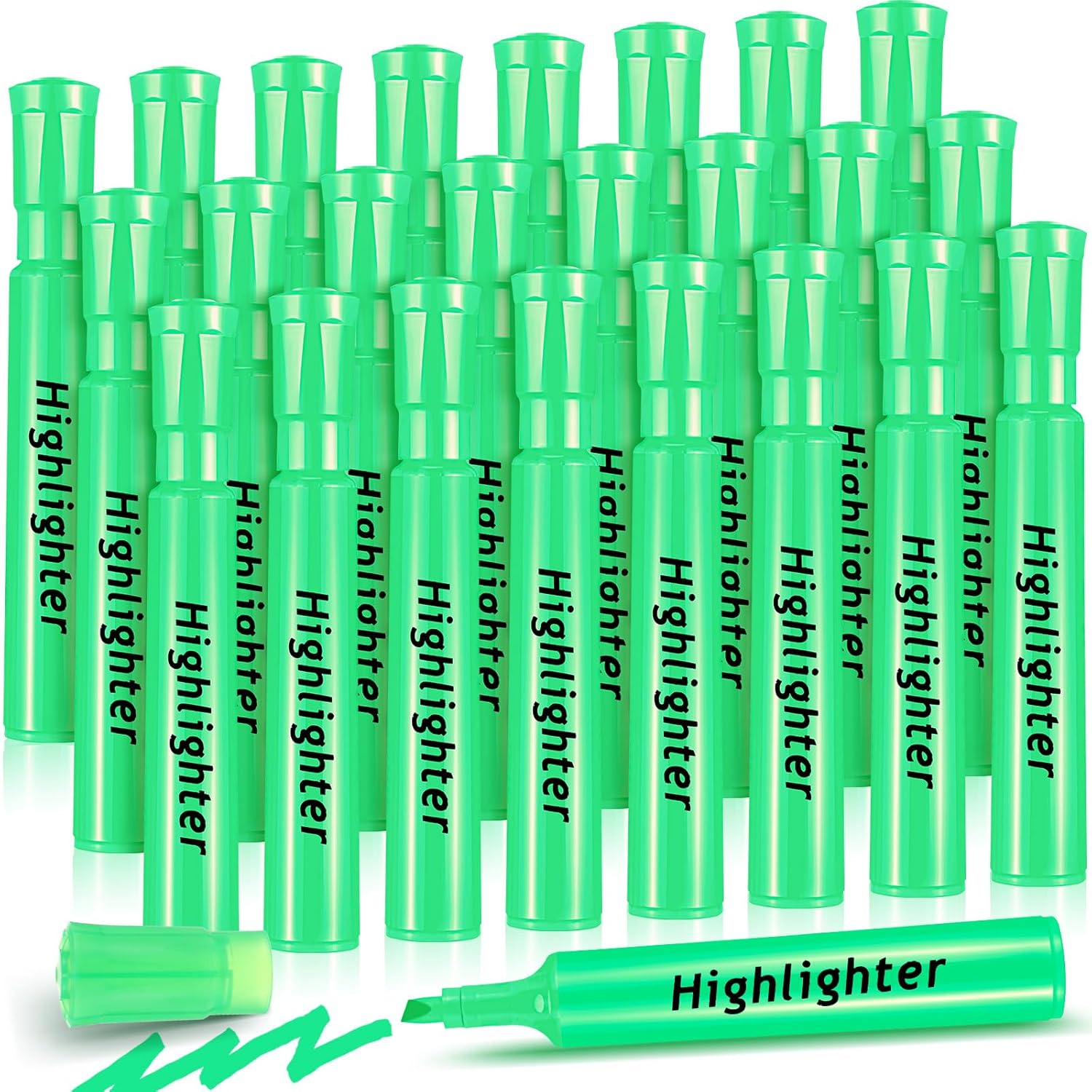 Qilery 24 Pack Tank Style Highlighters Chisel Tip Highlighters Bulk Colored Markers for Adult Coloring, Home Office Supplie(Green) Qilery 24 Pack Tank Style Highlighters Chisel Tip Highlighters Bulk Colored Markers for Adult Coloring, Home Office Supplie(Green)