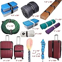 Vista 7 de Correas elásticas reutilizables de 1 x 12 pulgadas, paquete de 10 ganchos y bucles, más 2 bridas reutilizables