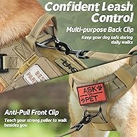 Vista 123 de rabbitgoo Tactical Dog Harness for Large, Heavy Duty Pet Harness with Handle, No-Pull Service Vest Large Breed, Adjustable Military Dog Vest for