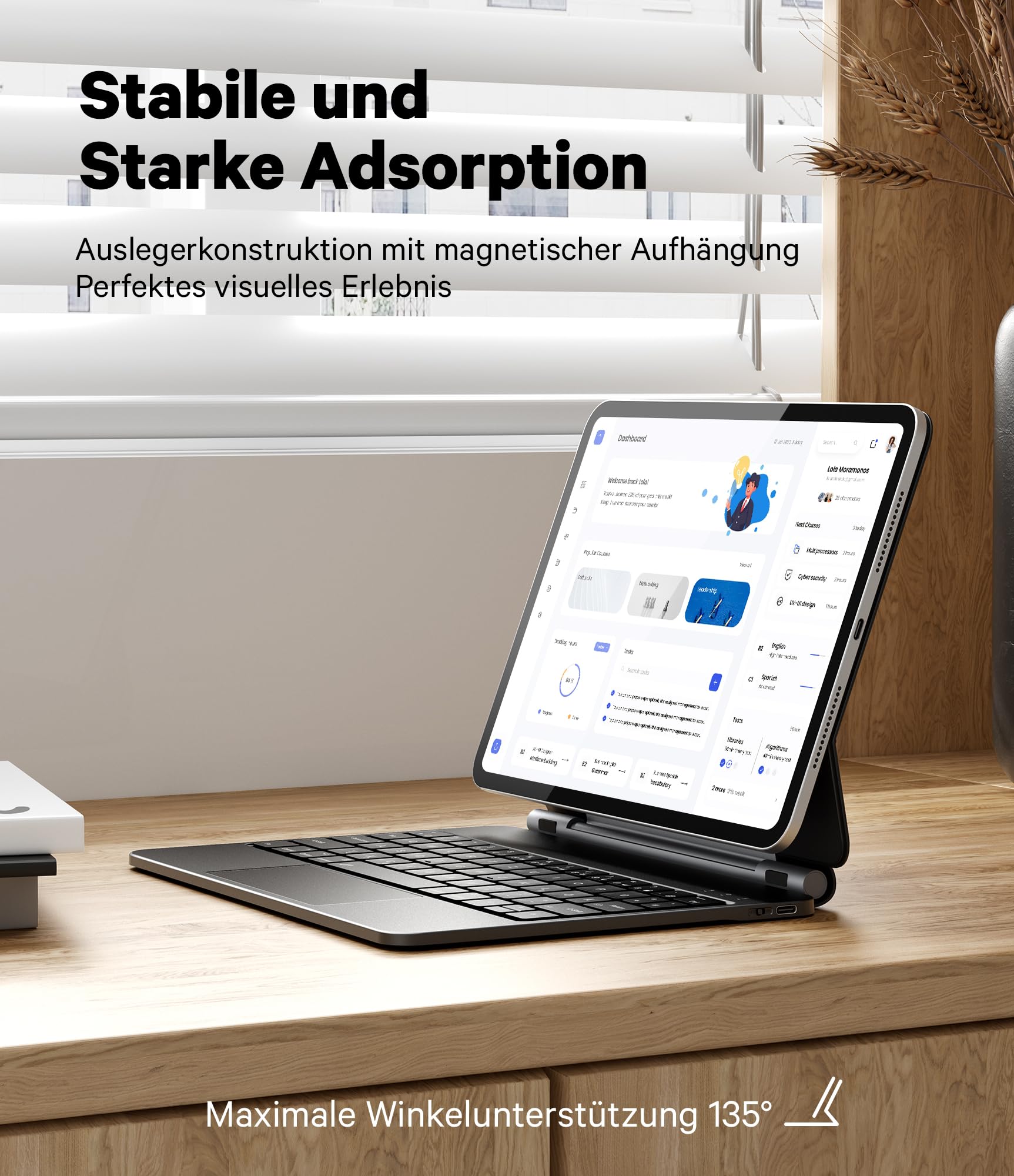 Earto iPad Air 5 etui z klawiaturą, Magic Style Keyboard
