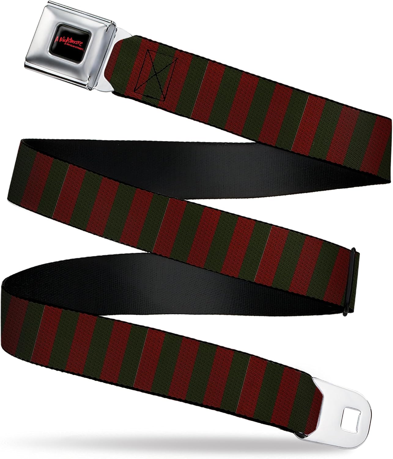 Warner Bros. Horror Movies Belt, Seatbelt Buckle Belt, A Nightmare on Elm Street Ready or Not Freddy Skulls, Adjustable