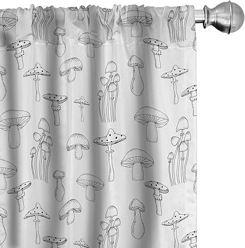 Miniatura 32 de Ambesonne Cortinas de ventana azul marino, patrón tradicional Ikat estilo retro, composición inspirada en damasco, decoración ligera, juego de 2