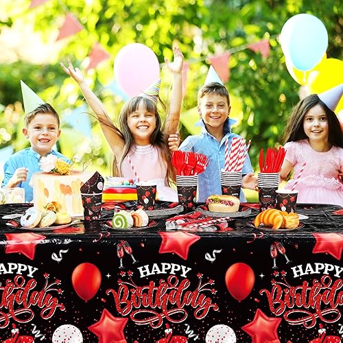 Miniatura 27 de Norme Juego de vajilla de cumpleaños de 176 piezas, color azul marino y plateado, incluye mantel, platos de papel, servilletas, vasos de papel