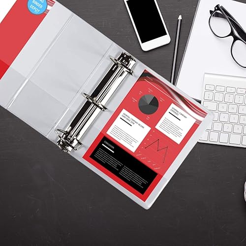 Miniatura 3 de Carpeta de 3 anillas, 2 paquetes de carpetas de anillos en D de 3 pulgadas, carpeta de presentación de 8.5 x 11 pulgadas con bolsillos, cubierta