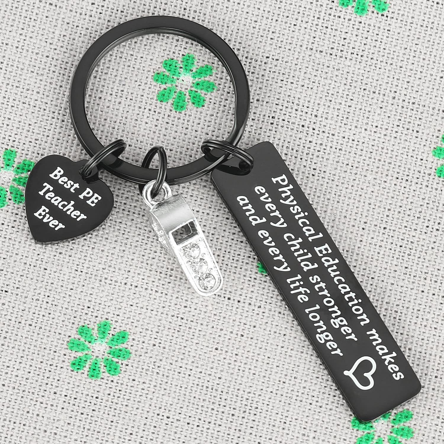 PE Teacher Appreciation Gifts Keychain for Women Men Male from Student PE Whistle Charm Keyring Thank You Gym Teachers Best P E Coach PE Keychain