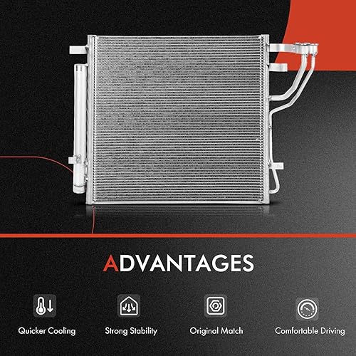 Miniatura 7 de A-Premium Condensador de aire acondicionado compatible con Kia K5 2021-2022, 2.5L, Reemplazar # 97606L3300