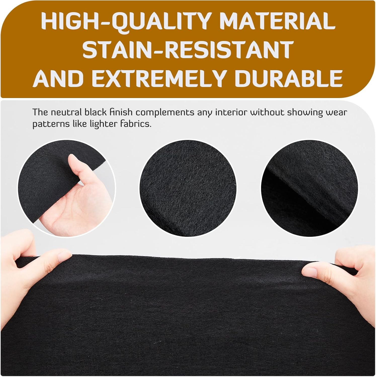 Nuanchu 25.8 sq ft 47.2 x 78.7 in Black Underfelt Carpet with Adhesive Back for Speaker Sub Box, Underfelt Carpet for RV, Boat, Marine, Auto, Truck, Car Trunk, Door Liner, Desk