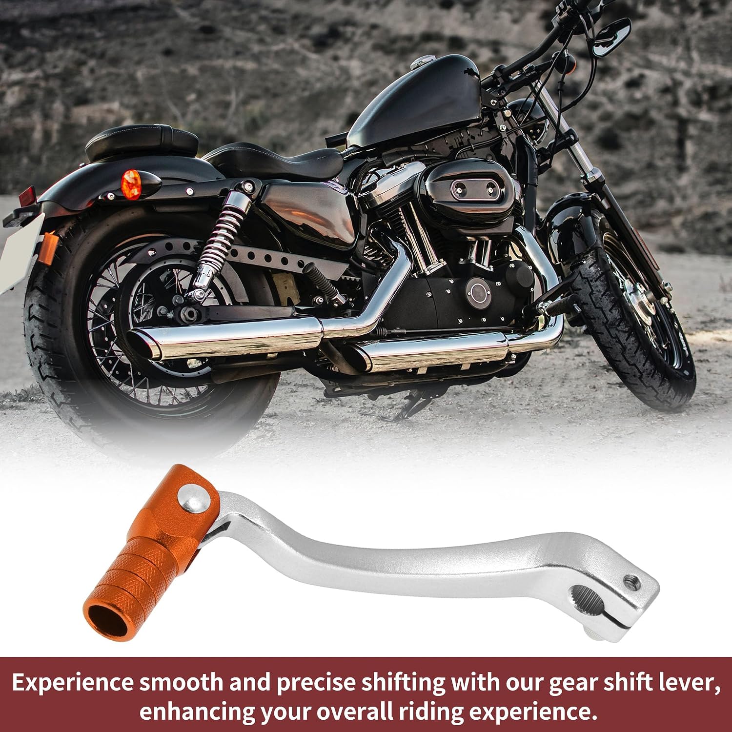 Folding Motorcycle Gear Shifter Lever for Kayo T6 Aluminum Alloy Pedal Shift Lever Arm Siver Tone Orange Head