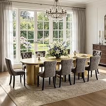47"-118" Extendable Dining Table Set for 10, Oval Kitchen Table Set for 10