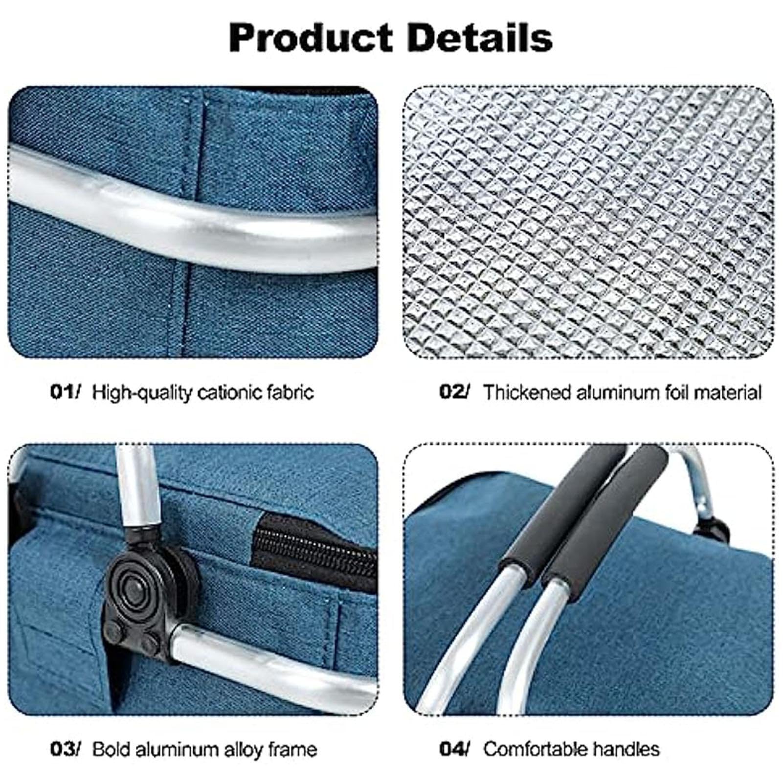 Cesta de picnic: bolsa de compras y comestibles, nevera plegable para picnic | Cesta de refrigeración portátil de 26 l, bolsa de almacenamiento con 2 asas, bolsa de mercado de almacenamiento de | picnic | Cesta de refrigeración portátil de 26 l, bolsa de