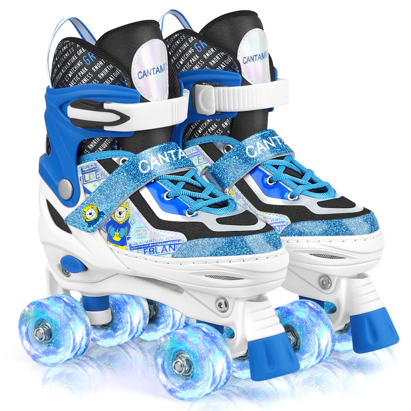 Roller Skates for Kids Girls Boys 4 Size Adjustable Kids Roller Skates with Wheels Light up for Children, Teens, Beginner & Advance, Indoor Outdoor