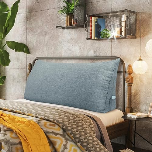 Almohada de cuña para cabecero, tamaño Queen XXL, almohada para respaldo de cama, cojín de respaldo para leer, ver la televisión, trabajar sentado