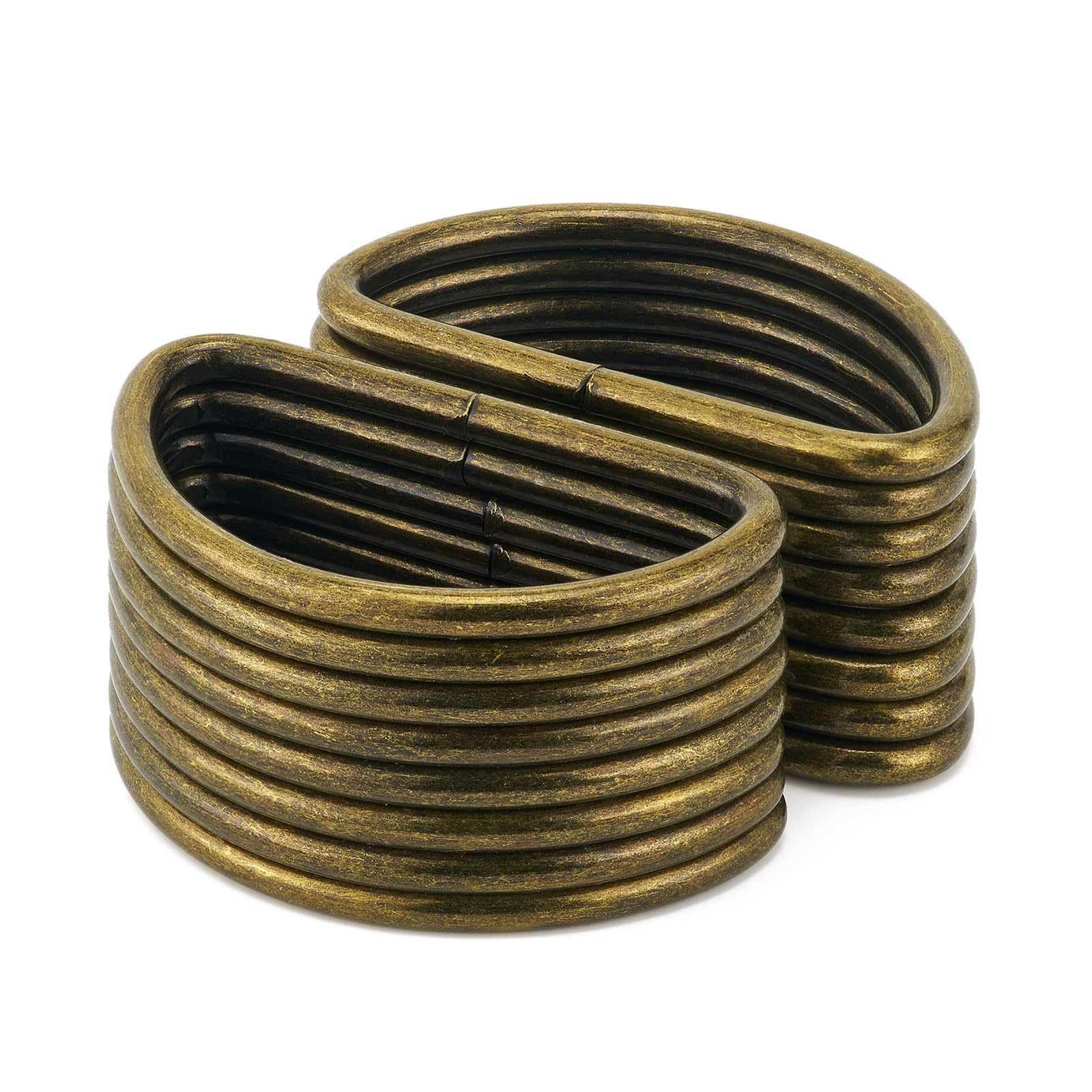 QIUTIMIY 50pcs Metal D Ring Buckle for Purse Hardware Sewing Accessories Crafts Hand DIY,Brushed Brass 20mm