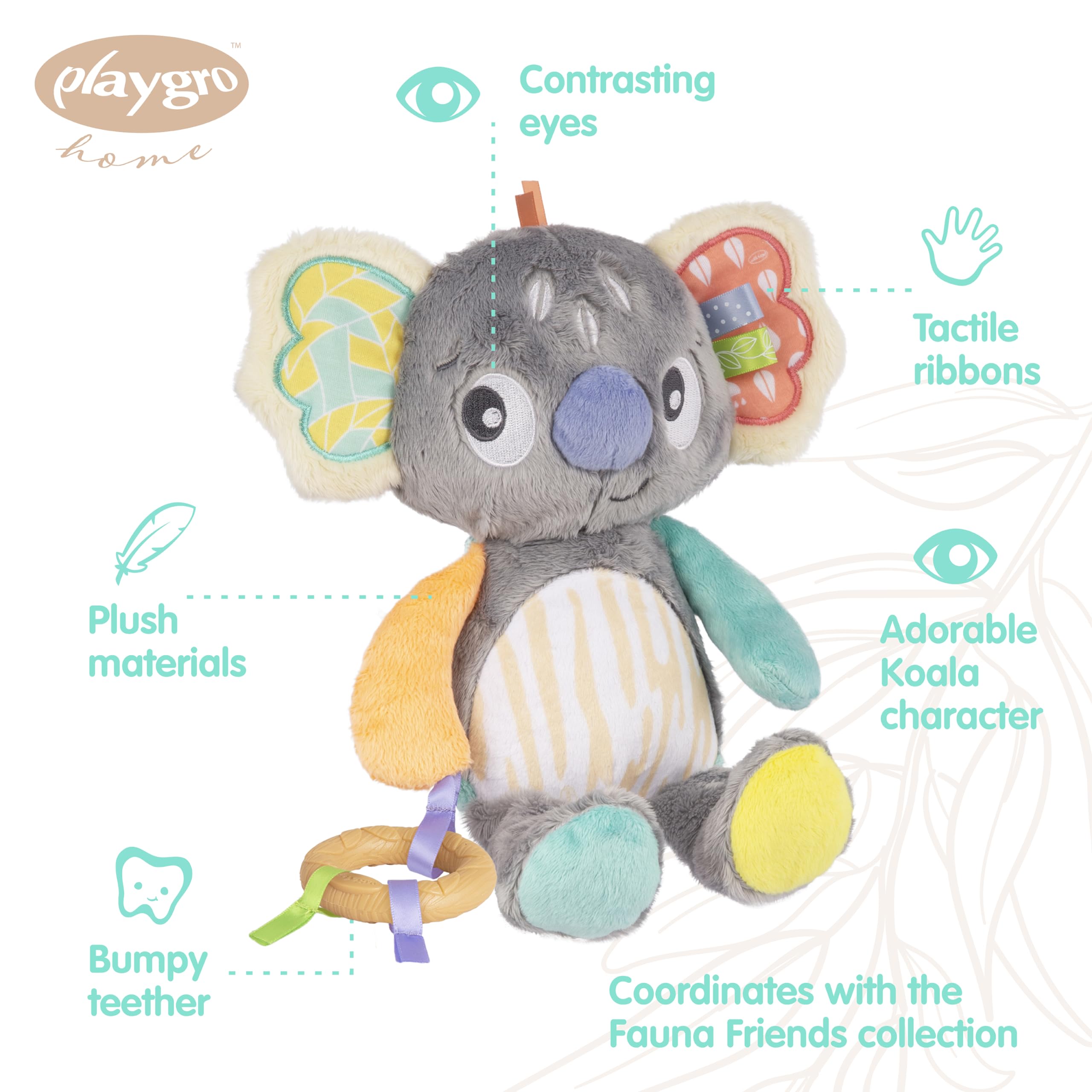 Playgro cuddly koala, Multicoloured, 8.66 x 11.42 x 2.95 inches - Image 3