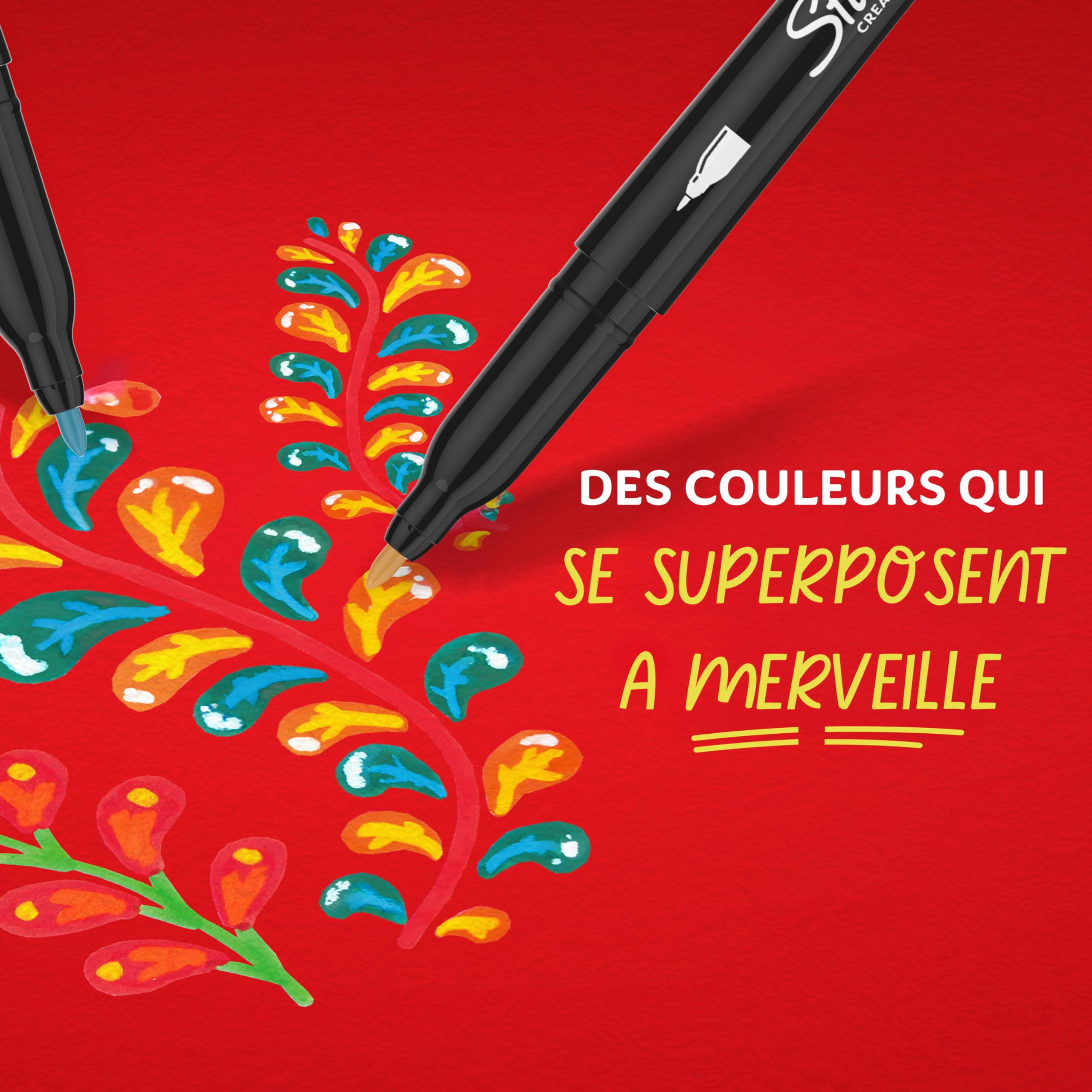 Sharpie Creative Marker – Lot de 36 stylos de peinture acrylique | Marqueurs de peinture à base d'eau | Encre sans bavure écrit sur la plupart des surfaces | Pointe fine | Fournitures d'artisanat et