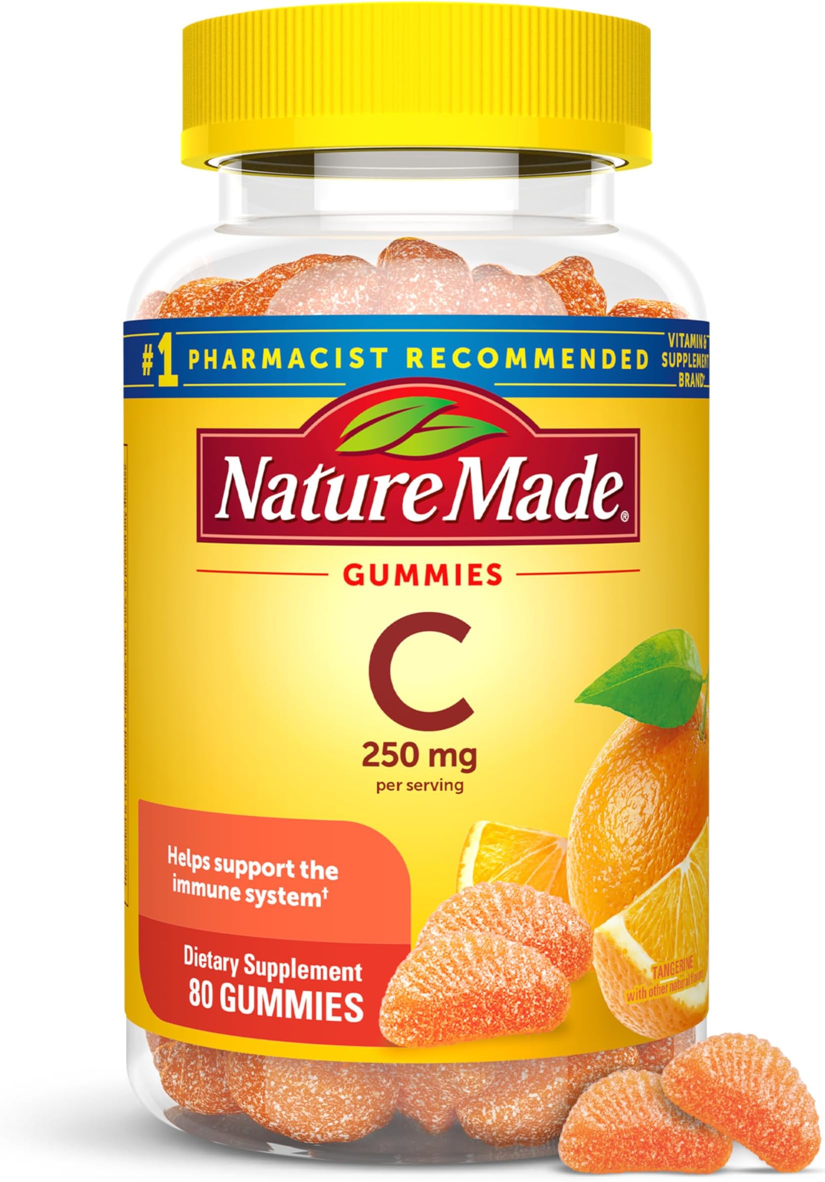 Vitamin C Adult Gummies Tangerine, 80 Count
