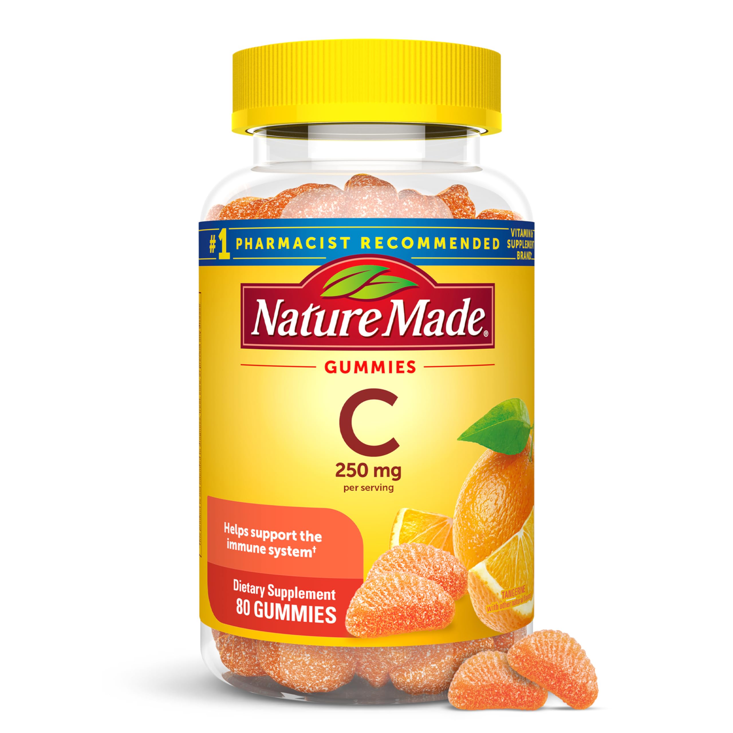 Nature Made Vitamin C 250 mg per serving, Dietary Supplement for Immune Support, 80 Gummies, 40 Day Supply