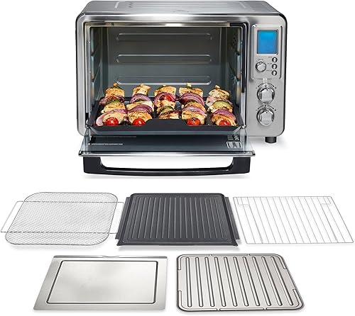 Hamilton Beach Combo de horno tostador y freidora de aire 6 en 1 Sure Crisp y parrilla eléctrica para interiores, temperatura de cocción de 450 F,