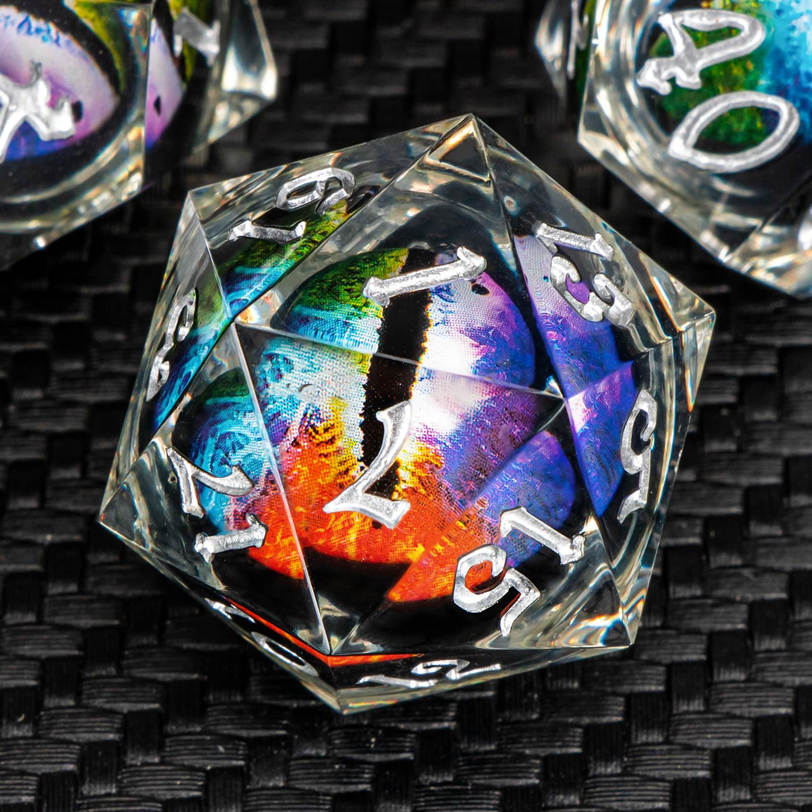 KERWELLSI Float Cool Liquid Core Beholder Eye DND Dice Set D&D with Gift Box