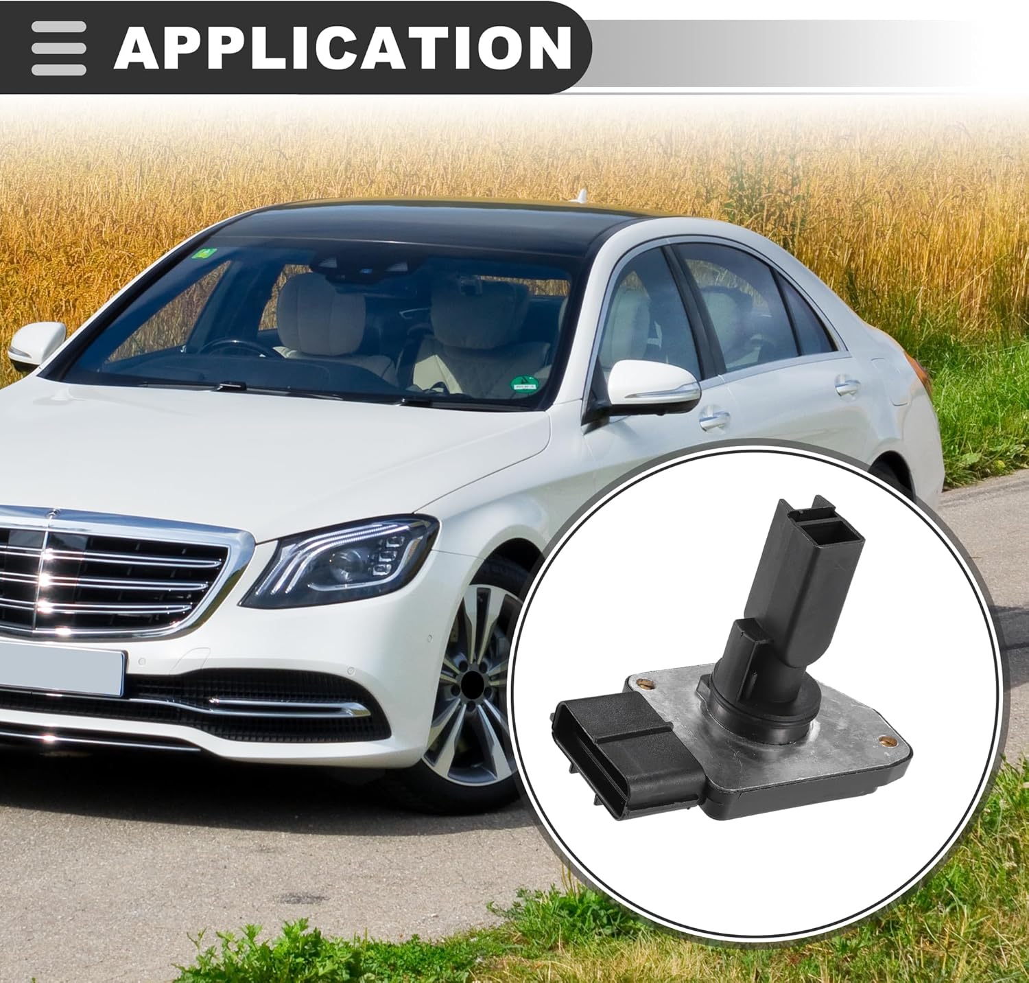 Motoforti MAF Sensor, MAF Mass Air Flow Sensor, for Ford F-150 1999-2003, Plastic, No.XL3F-12B579-BA/XL3F12B579BA, Black