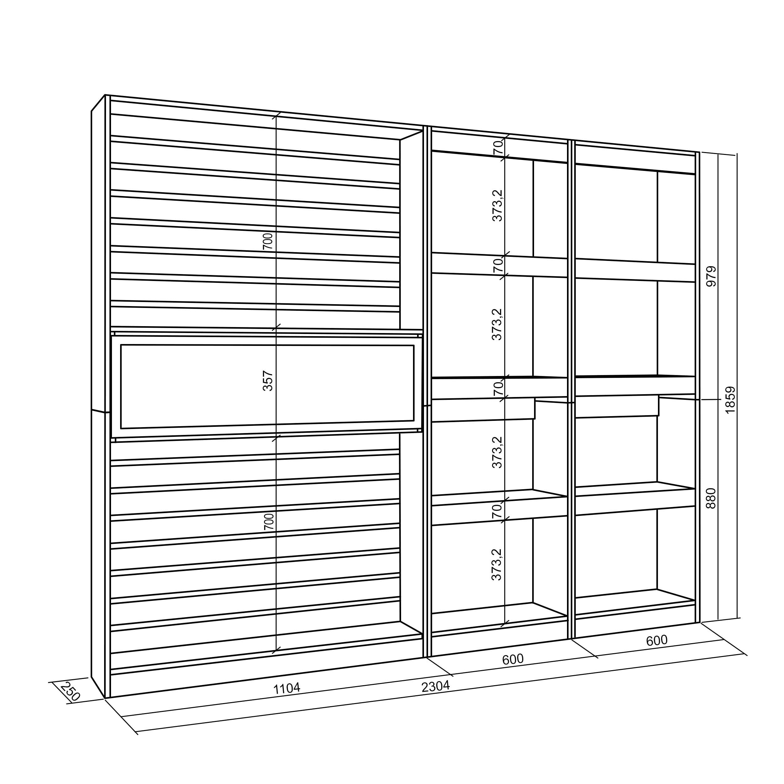 Boekenkast, Boekenplank, voor woonkamer, studeerkamer, 110x25x186cm, Woonkamer, Eetkamer, Bureau, Elektrische haard, Moderne stijl, Eiken/Zwart _ 71_2