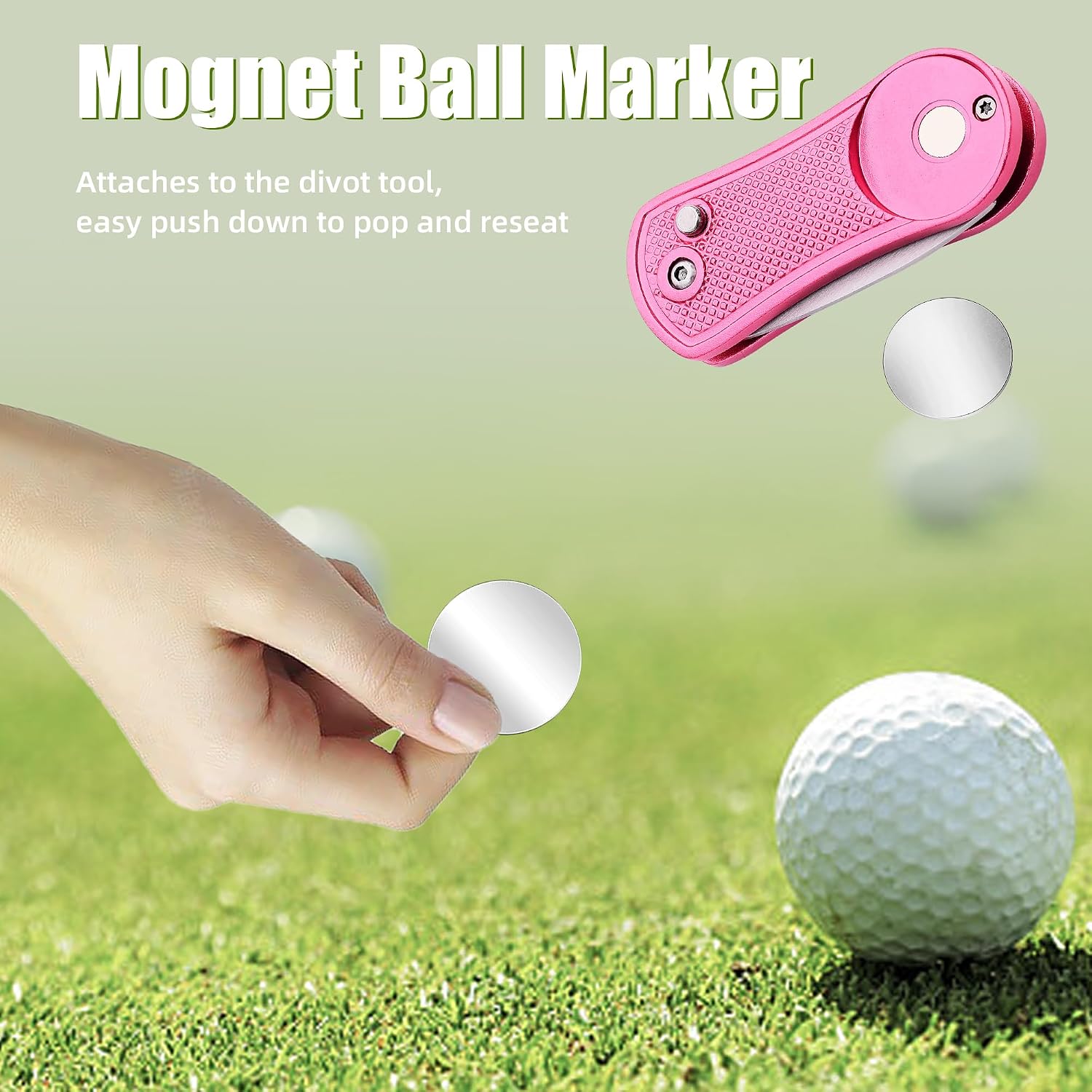 Mile High Life Golf Divot Repair Tool Metal/Foldable w Magnetic Ball Marker image 3