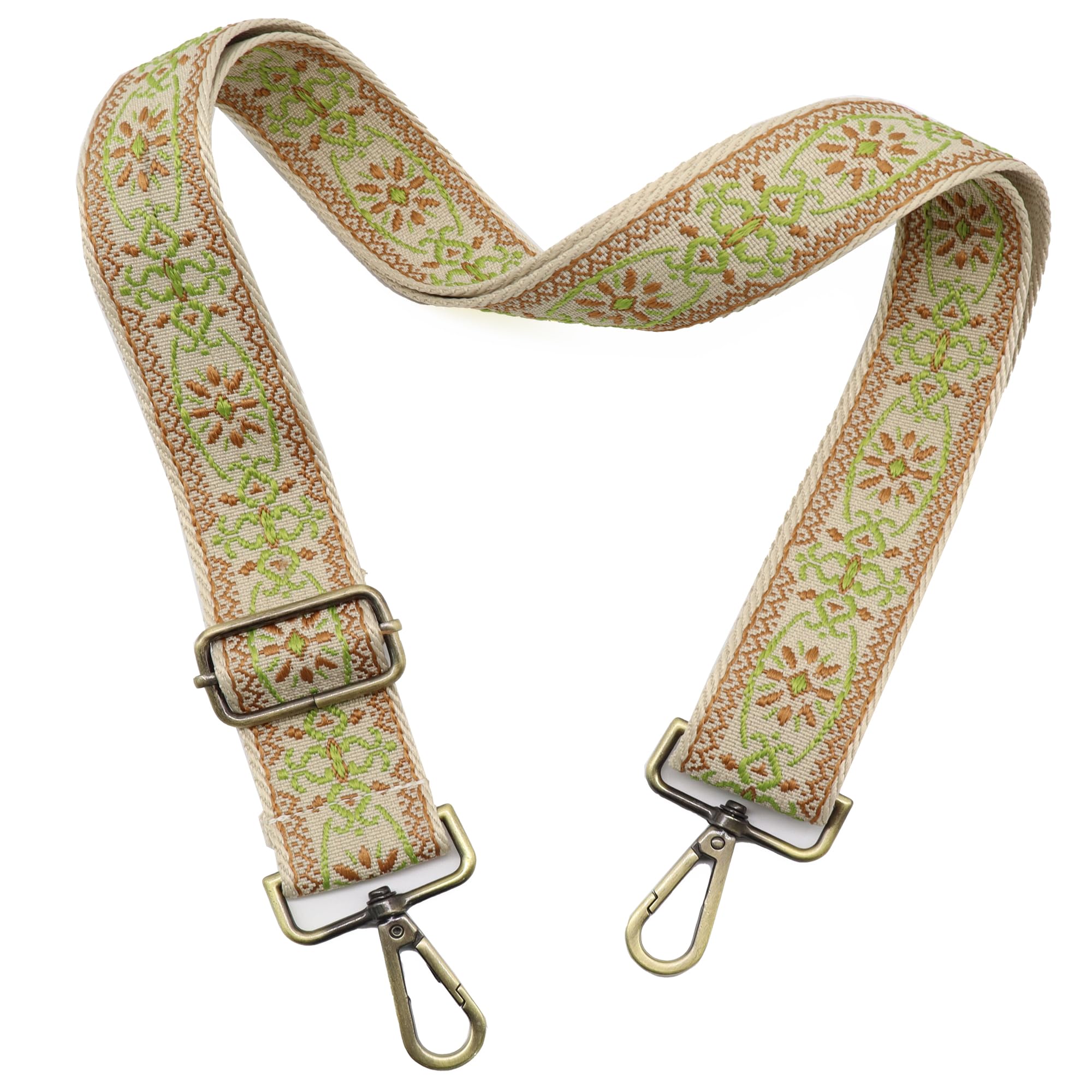 LEMEDE Purse Strap Adjustable Replacement Crossbody Bag Strap Retro Jacquard Embroidery Shoulder Straps for Canvas Bag