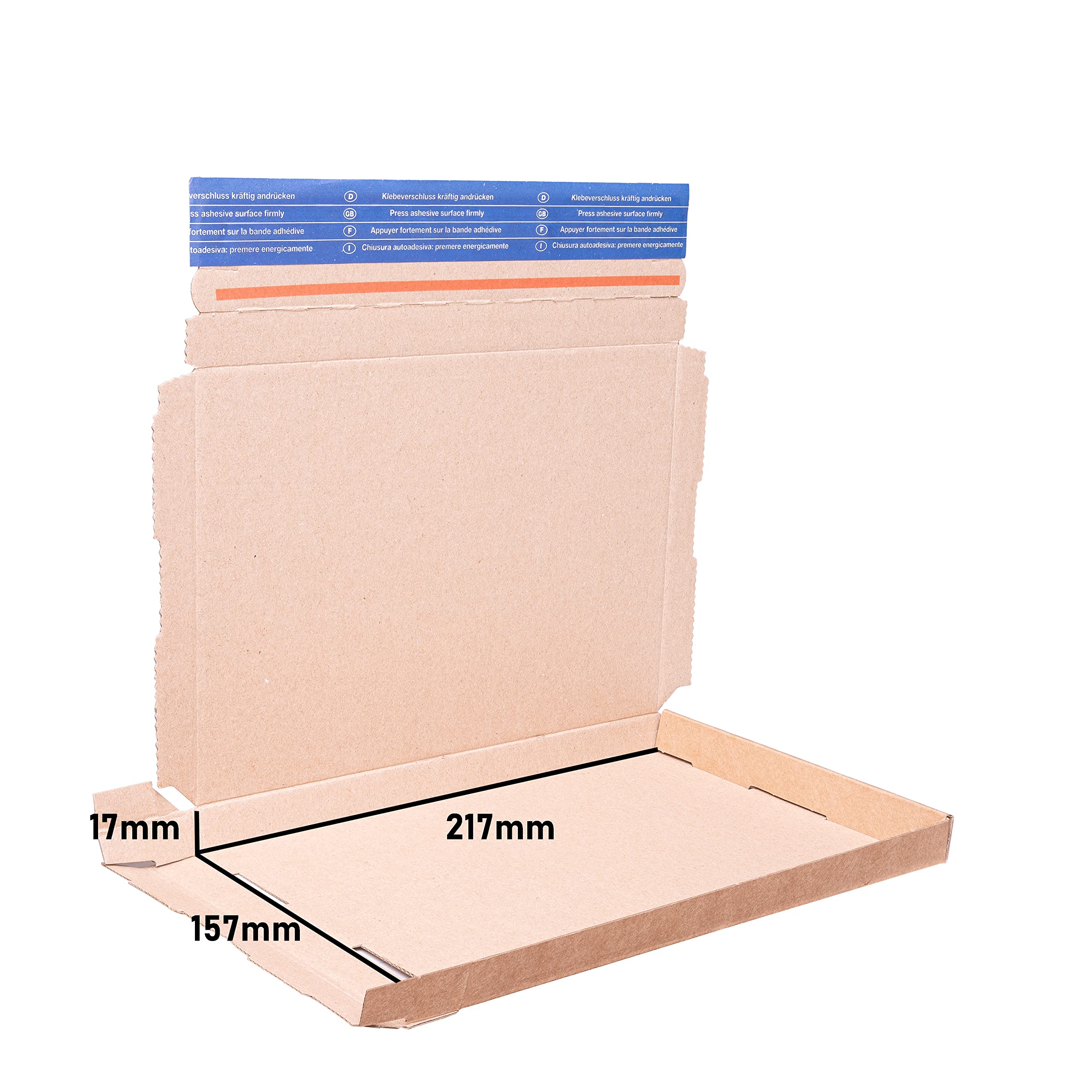 BIGtec 500 Großbriefkartons 230 x 160 x 20mm braun Faltschachtel Post Großbrief Karton Versand Verpackung Postkarton Selbstklebeverschluss selbstklebend Aufreißfaden DHL Paket Päckchen DPD Hermes GLS