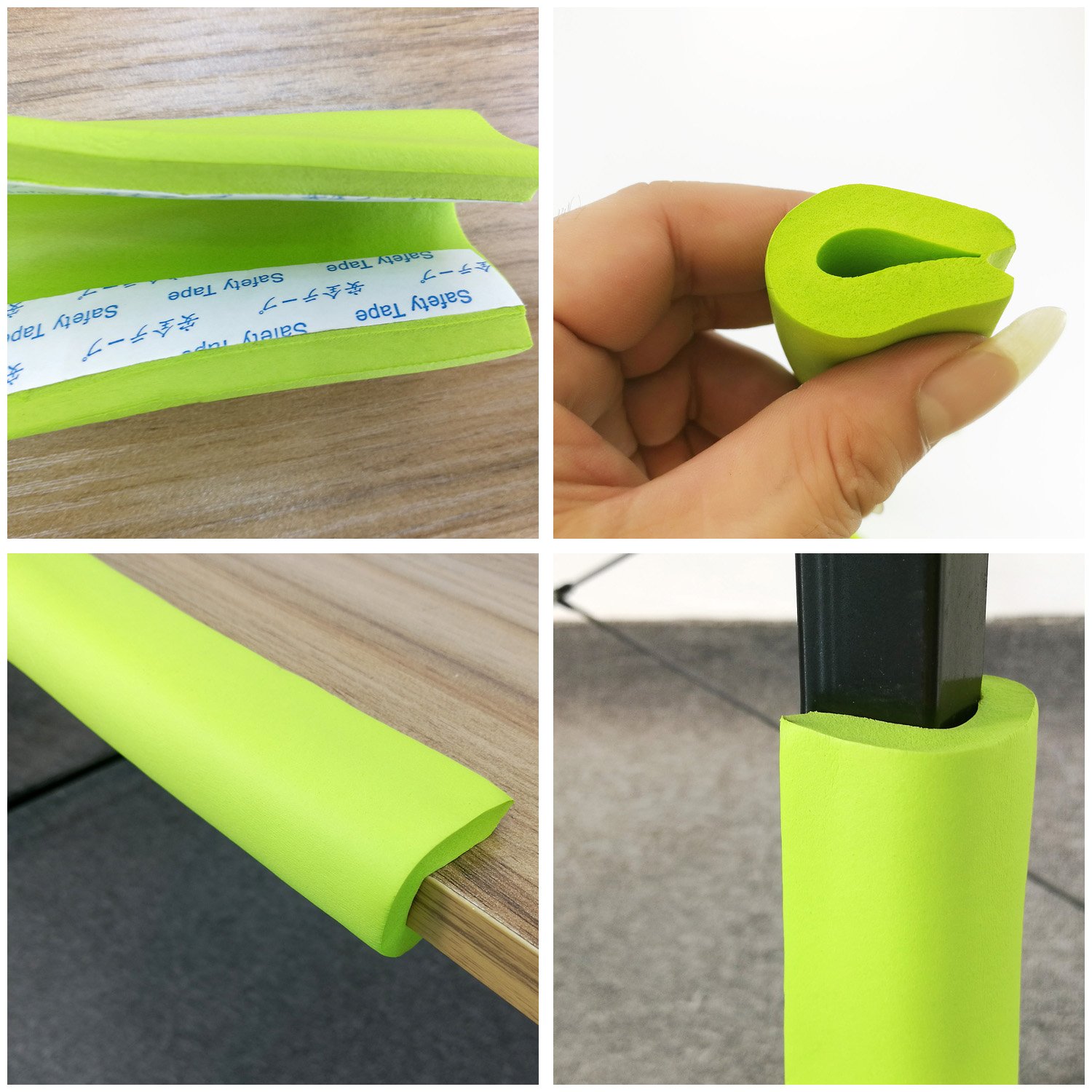 40 Metros Protector Borde Forma de U, Espuma para Borde de Mesa de Vidrio, Anticolisión Tira para Bebés y niños, Protectores para Bordes, Extra DENSOS. 20x2M, Verde KXD7003 Green