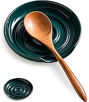 Vista 14 de Soporte para cuchara, soporte para cuchara con bandeja profunda para evitar derrames de salsa, soporte para utensilios para espátula, cuchara