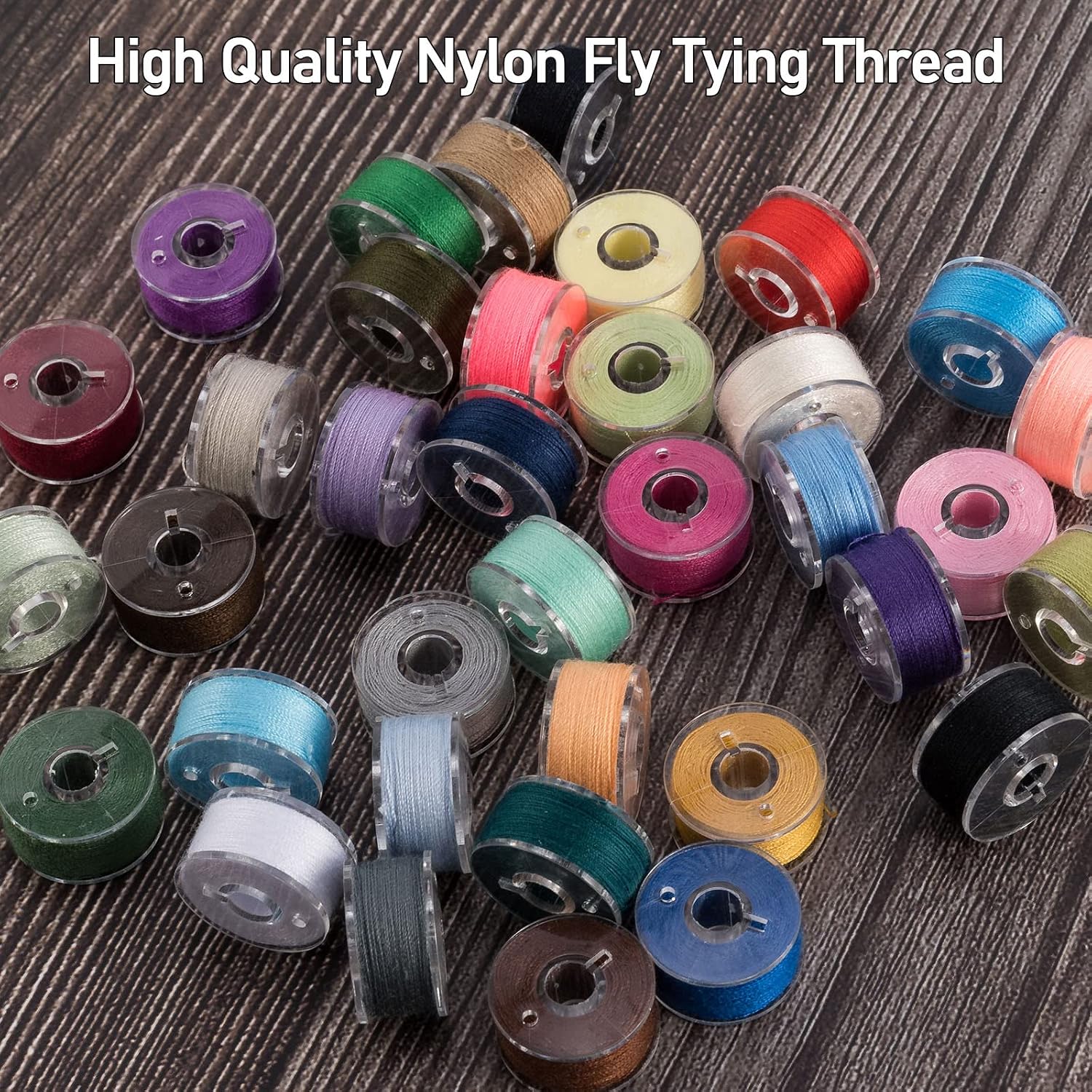 Alwonder 36 Colors Fly Tying Thread, 200D Light Color Scheme Nylon Fly Tying Wire Materials Kits, Flies Lure Crappie Jig Tie DIY Supplies for Wet Dry Flies