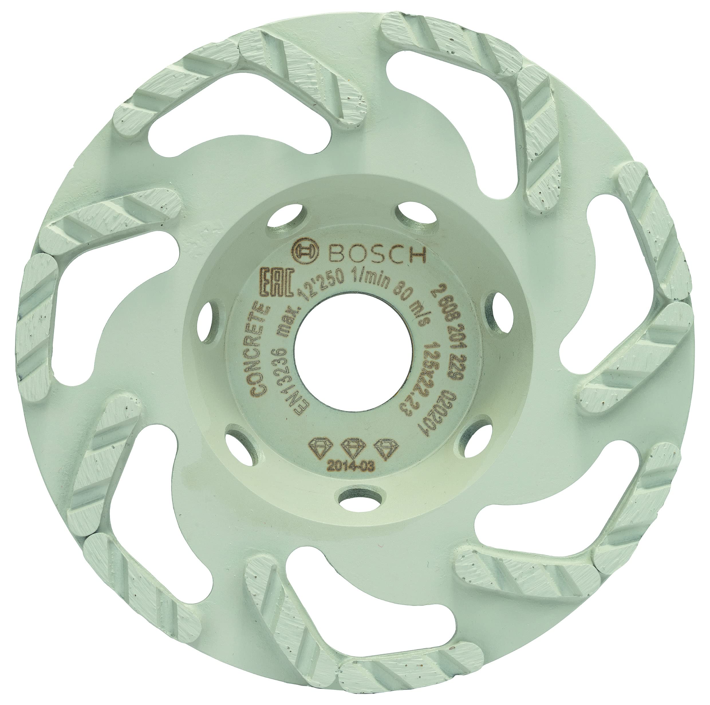 Bosch Professional 2 608 201 229 Diamanttopfscheibe"Best for Concrete" 125 x 22,23 mm 2608201229, Silber