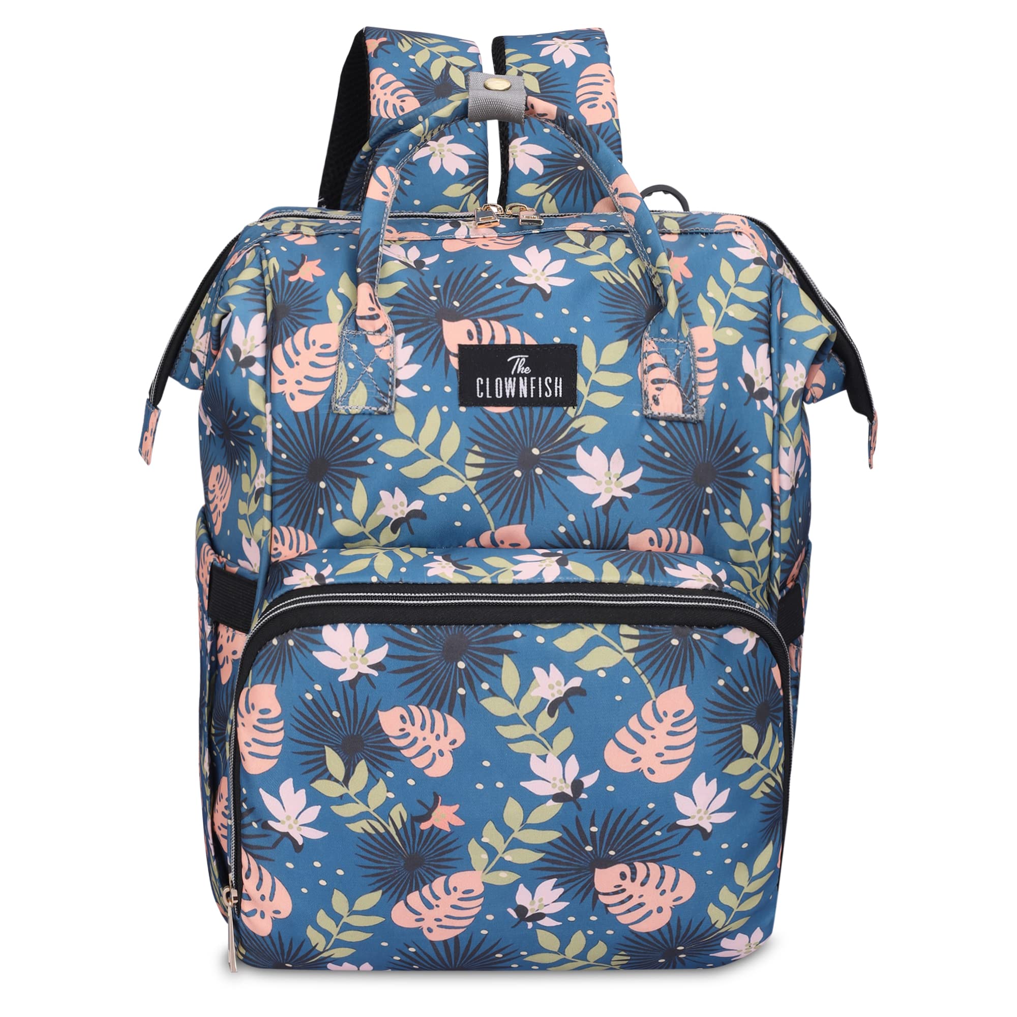 THE CLOWNFISH Baby On Board Series Multipurpose Diaper Bag/Backpack/Nappy Bag/Handbag/Maternity Bag For Baby Essentials with Bottle Organizer & Tissues Dispensing Pocket in Polyester