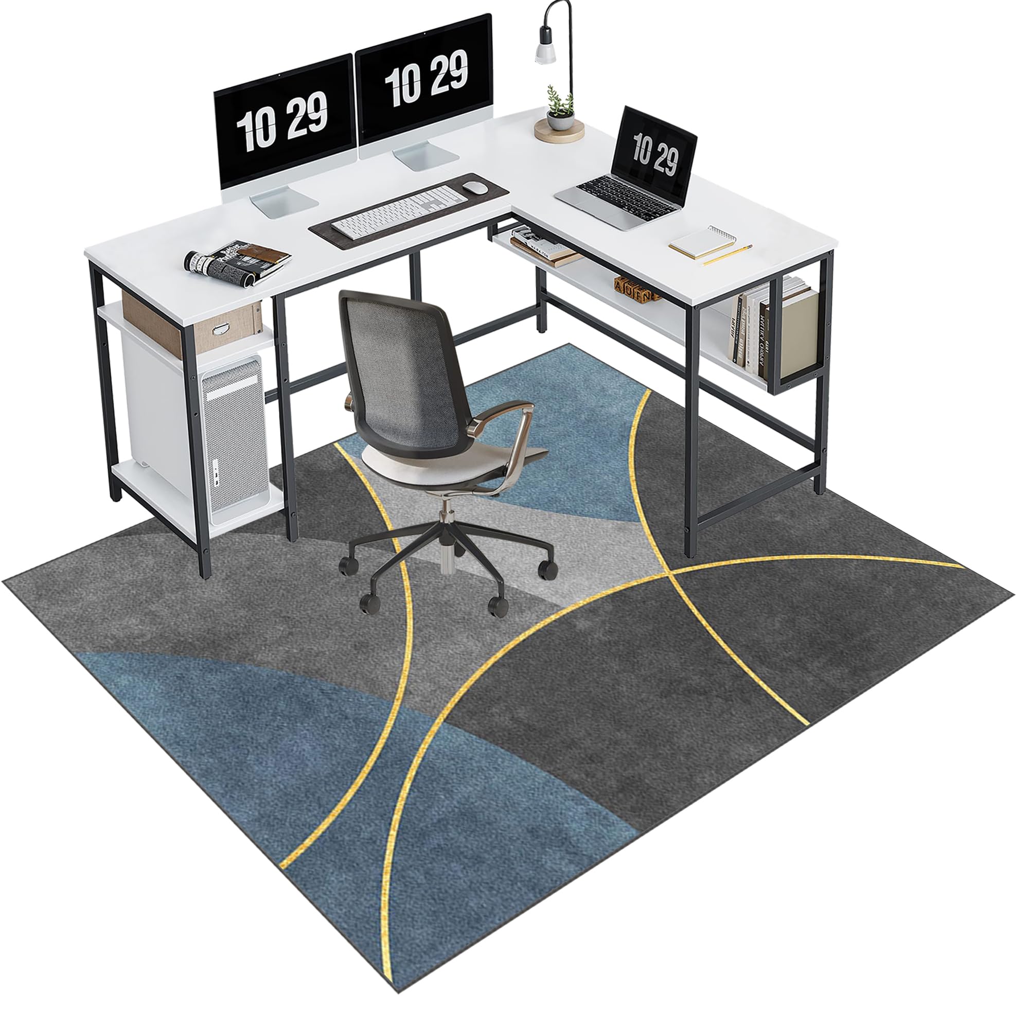 EYKWKB 140 x 180 cm Office Chair Mat for Carpeted and Hard Floor Gaming Chair Mat Multi-Purpose Carpet Protector Chair Mats Anti-Slip Low Pile Carpet Mats for Home Office Floor Protectors for Chairs