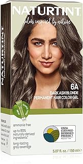 Naturtint Permanent Hair Colour | For Long Lasting Grey Coverage | Intense & Radiant Colour Shine | Enriched With Natural Ingredients | Free From Ammonia & Paraffin | 6A-Dark Ash Blonde 170Ml