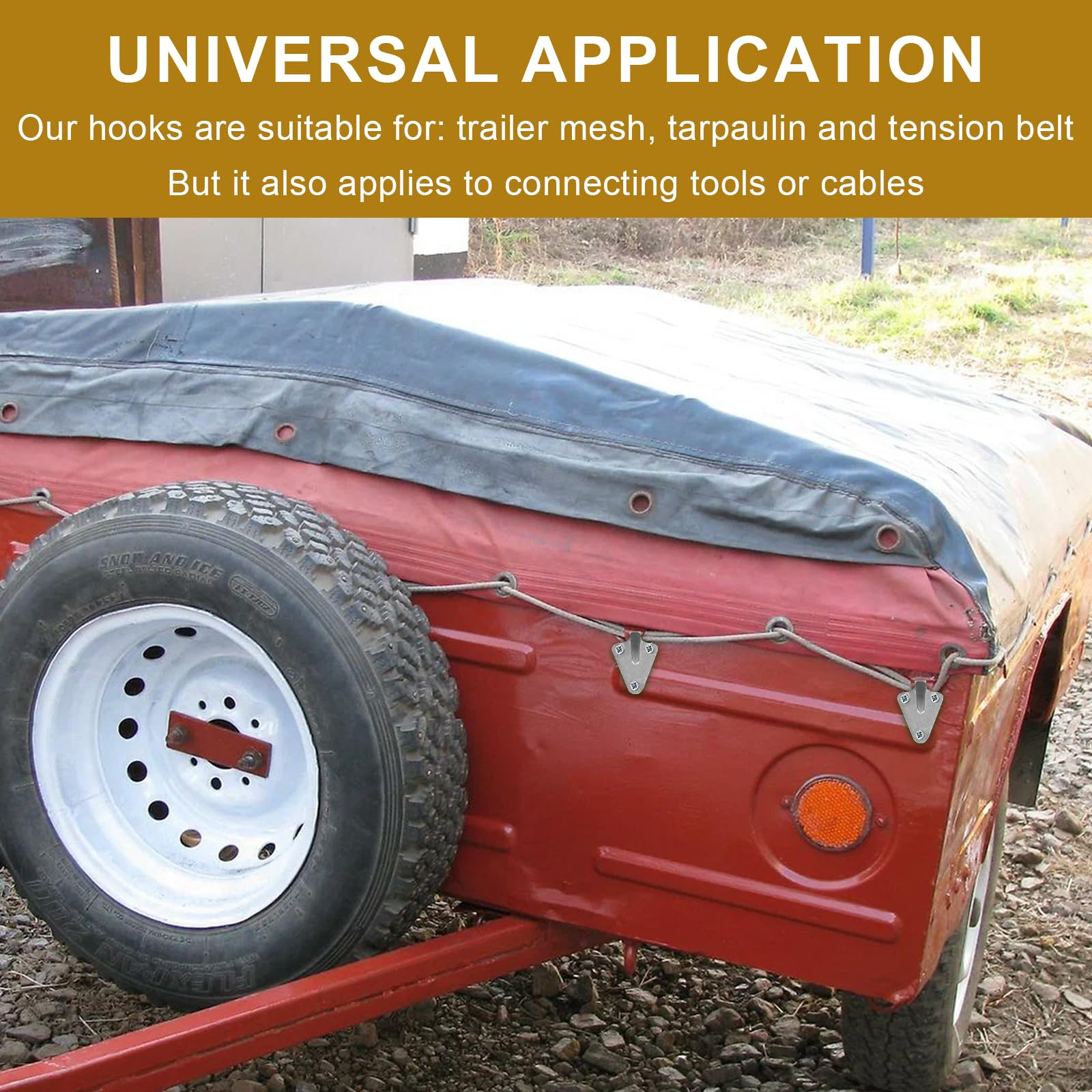 Ganci Per Teloni E Reti - 20 Pezzi In Acciaio Zincato | Per Rimorchi, Barche E Carico - Foto 13