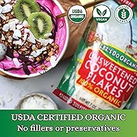 Vista 5 de Let's Do Organic Unsweetened Coconut Flakes - Coconut Flakes Unsweetened Organic, Organic Coconut Flakes, Organic Flake Coconut - 7 Ounce