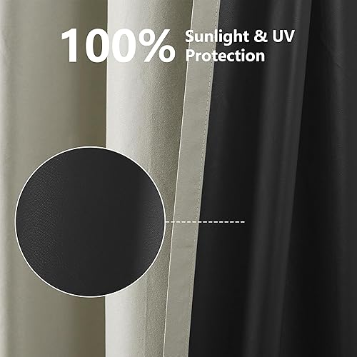 Miniatura 2 de Cortinas 100% opacas con ojales para dormitorio de 84 pulgadas de largo, juego de 2 paneles de cortinas de bloqueo para sala de estar (52 pulgadas