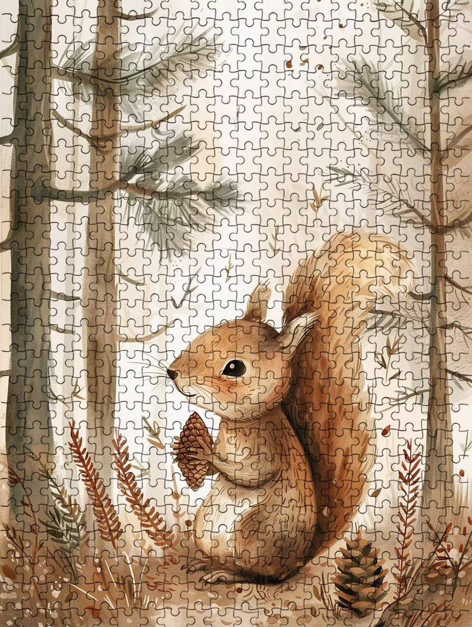 Puzzle 2000 Teile, NüSse EichhöRnchen Puzzle Erwachsene 2000, Klassische Puzzles, Puzzlespiele für Die Ganze Familie, Mit Schöner Verpackung, Dekoration Puzzles und Geschenke FNKL3-589