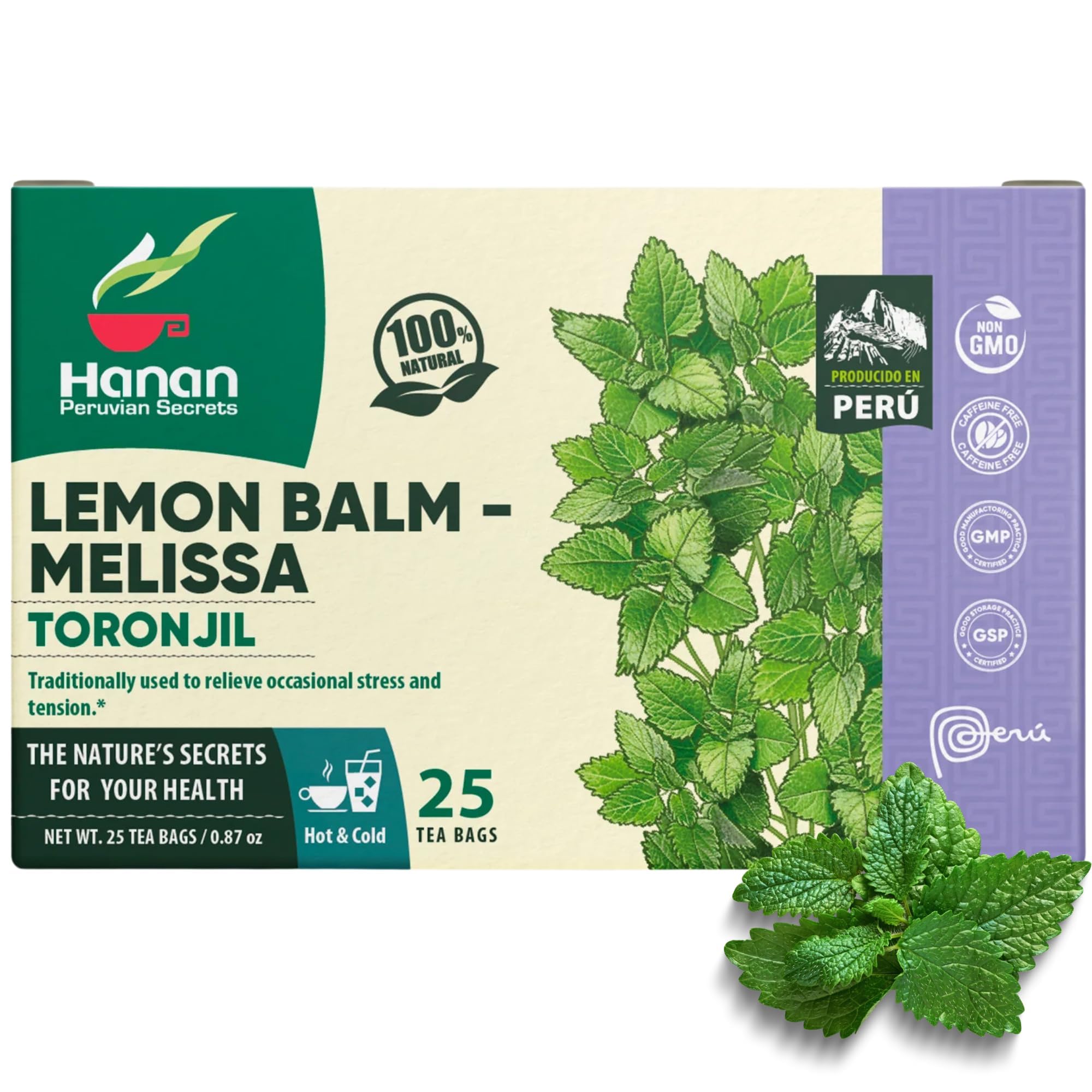 Amazon.com : Hanan Peruvian Secrets Lemon Balm Tea (Toronjil) - 25 ...