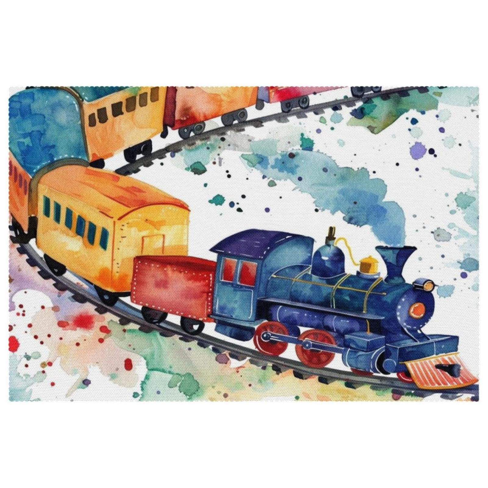 Sets de table train Oxford résistant chaleur | Protection de table lavable cuisine