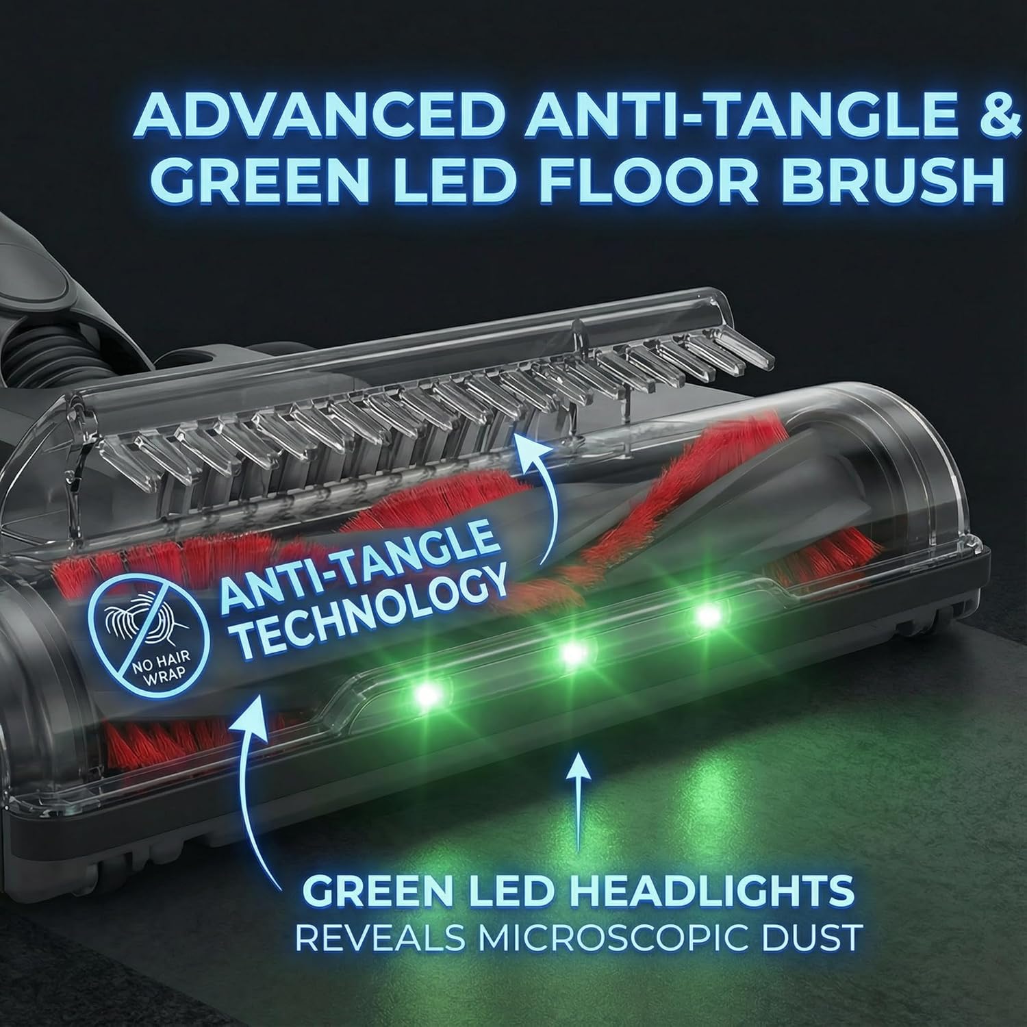 Cordless Vacuum Cleaner, 550W 48kPa 60 Mins Runtime Vacuum Cleaners for Home, Stick Vacuum with Intelligent Display, Rechargeable Battery and Anti-Tangle Brush, Perfect for Pet Hair/Carpet/Floors