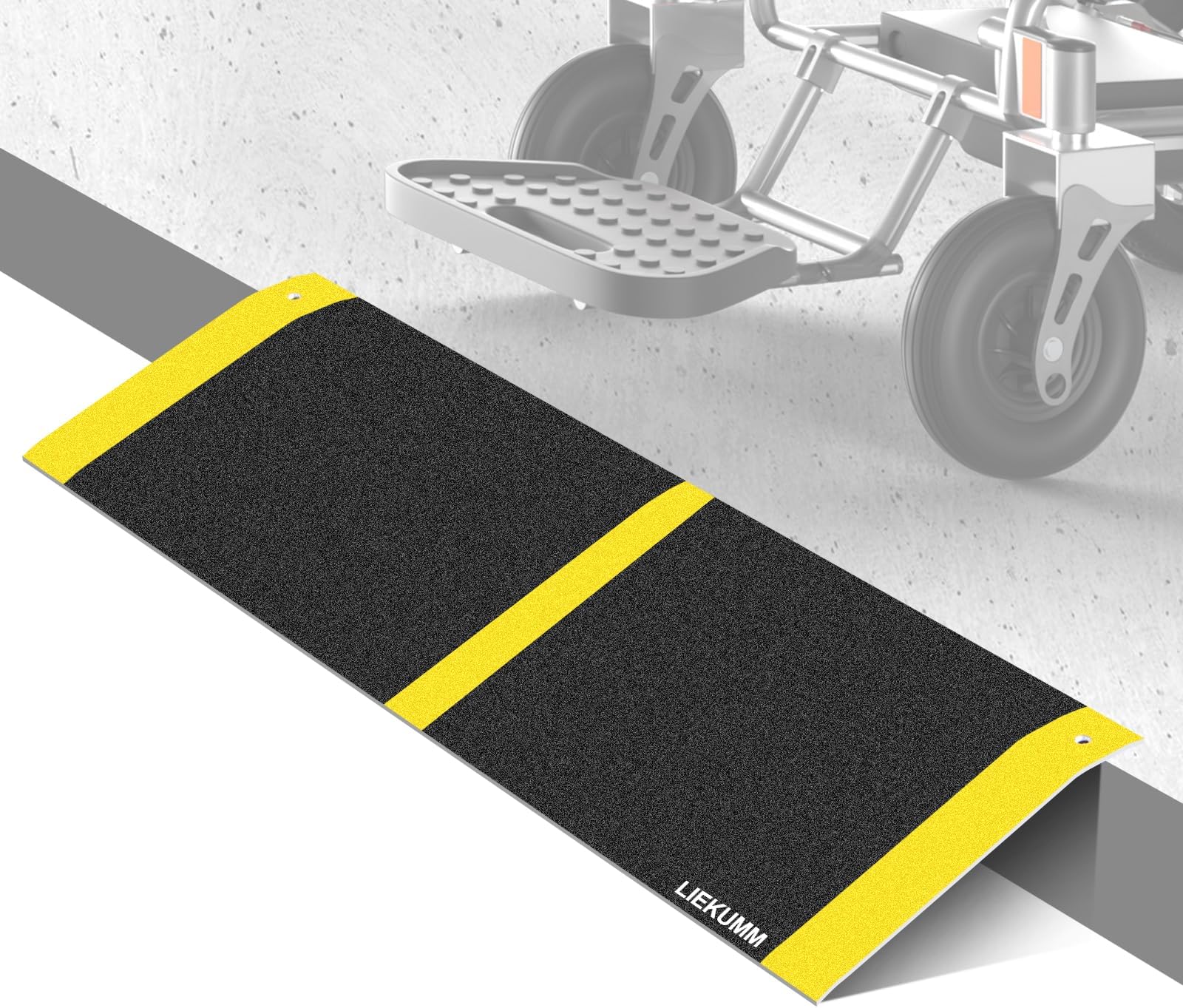 LIEKUMM Threshold Ramp 25 x 80 cm, 300 kg Load Capacity Aluminium Lightweight Wheelchair Ramp, Door Ramps for Wheelchairs, Mobility Scooters, Doorways, Stairs, Steps, Curbs