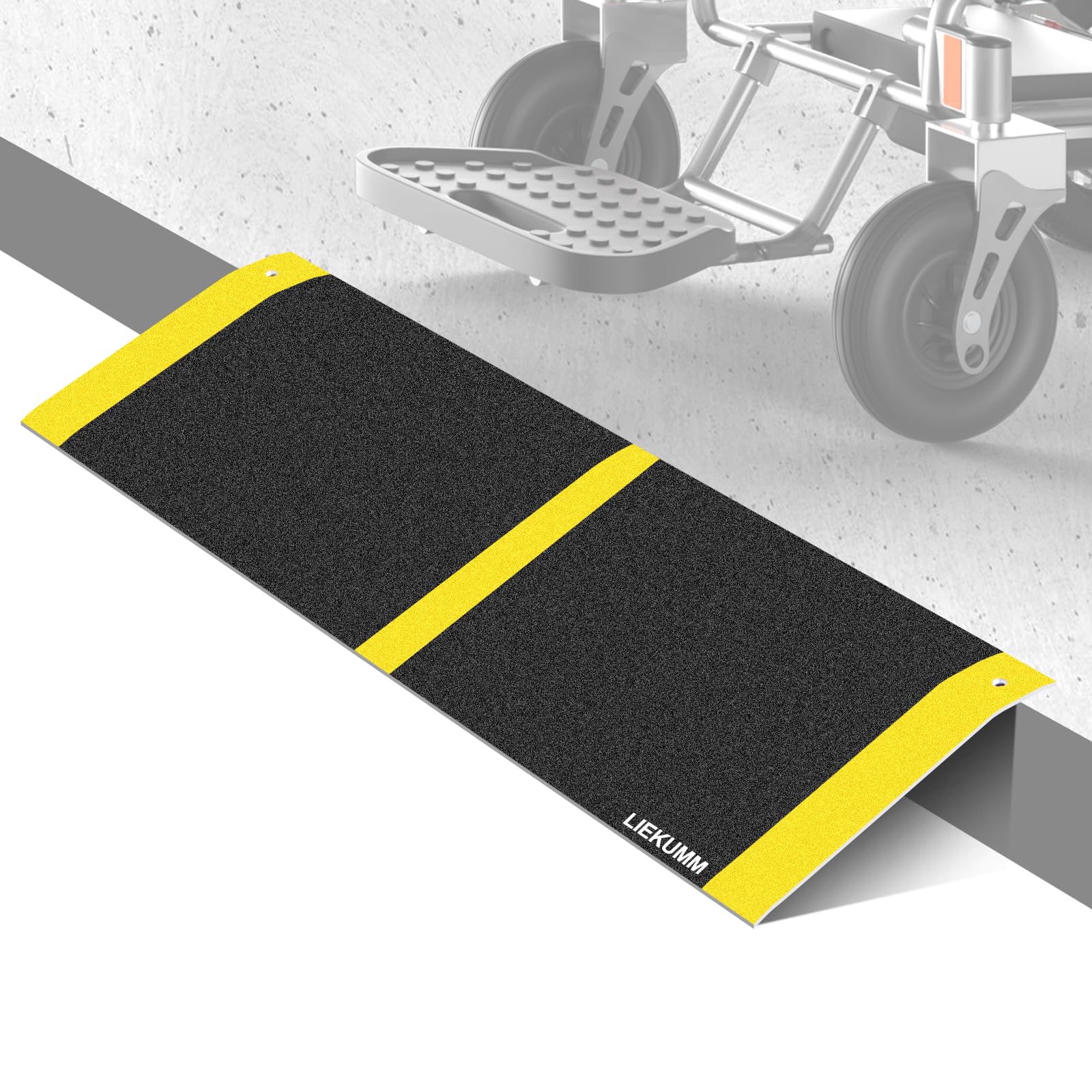LIEKUMM Threshold Ramp 25 x 80 cm, 300 kg Load Capacity Aluminium Lightweight Wheelchair Ramp, Door Ramps for Wheelchairs, Mobility Scooters, Doorways, Stairs, Steps, Curbs