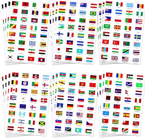 768 piezas de calcomanías de banderas de países del mundo surtidas, calcomanías de países para planificador, viaje, mini calcomanías de bandera para
