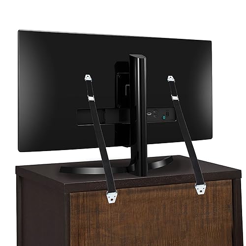 Miniatura 6 de Kit de muebles de metal anti punta, paquete de 4 anclajes plateados para muebles a prueba de bebés, correas de seguridad de TV para pantallas