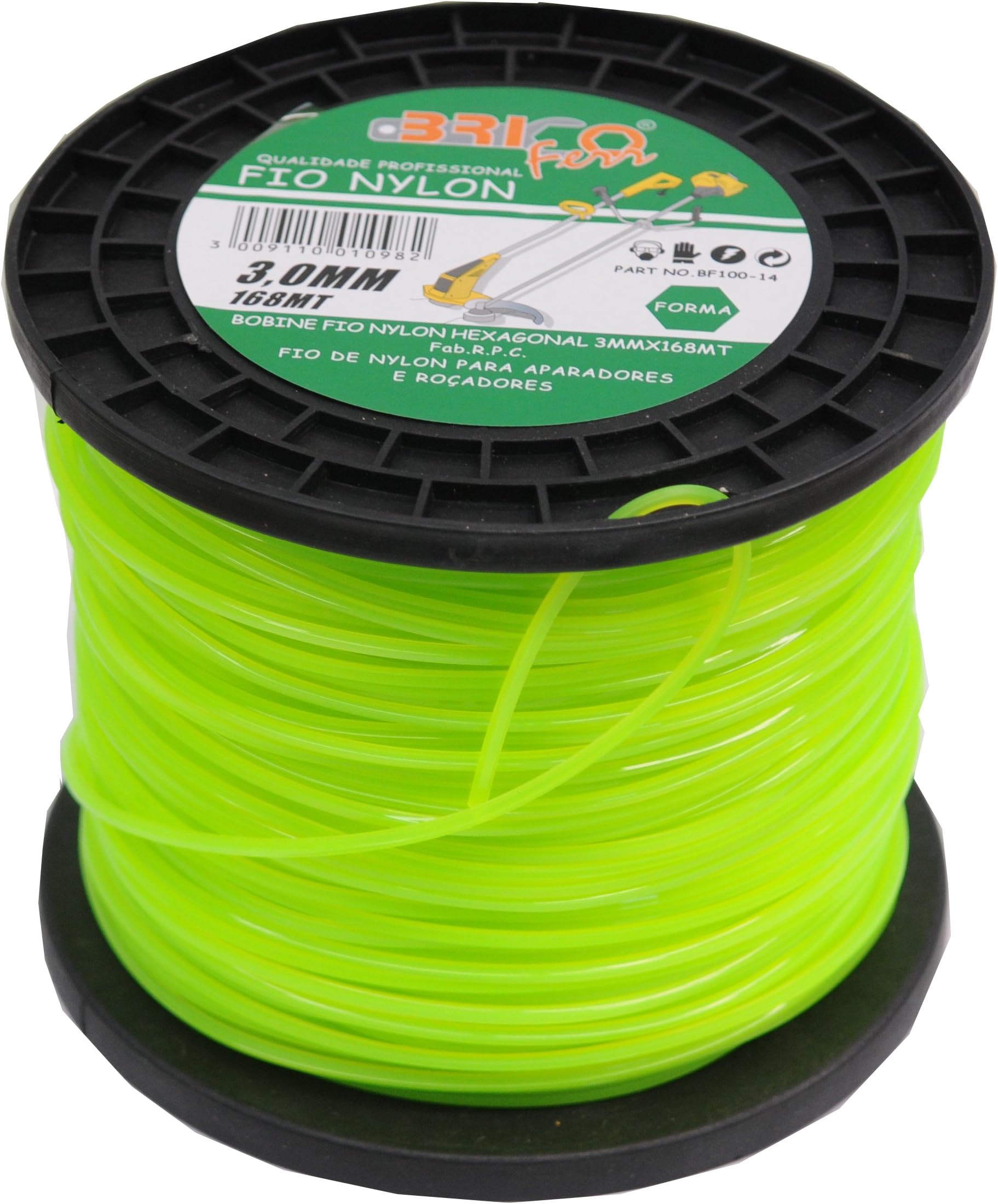 Bricoferr BF100-14 - Wire for Strimmer, 3 mm x 168 m, Square