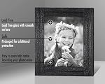 Americanflat 8x10 Cadre photo avec verre transparent poli, cristal - Collection Hampton - Cadres d'image en bois décontraction pour affichage de table et mur - Charbon noir