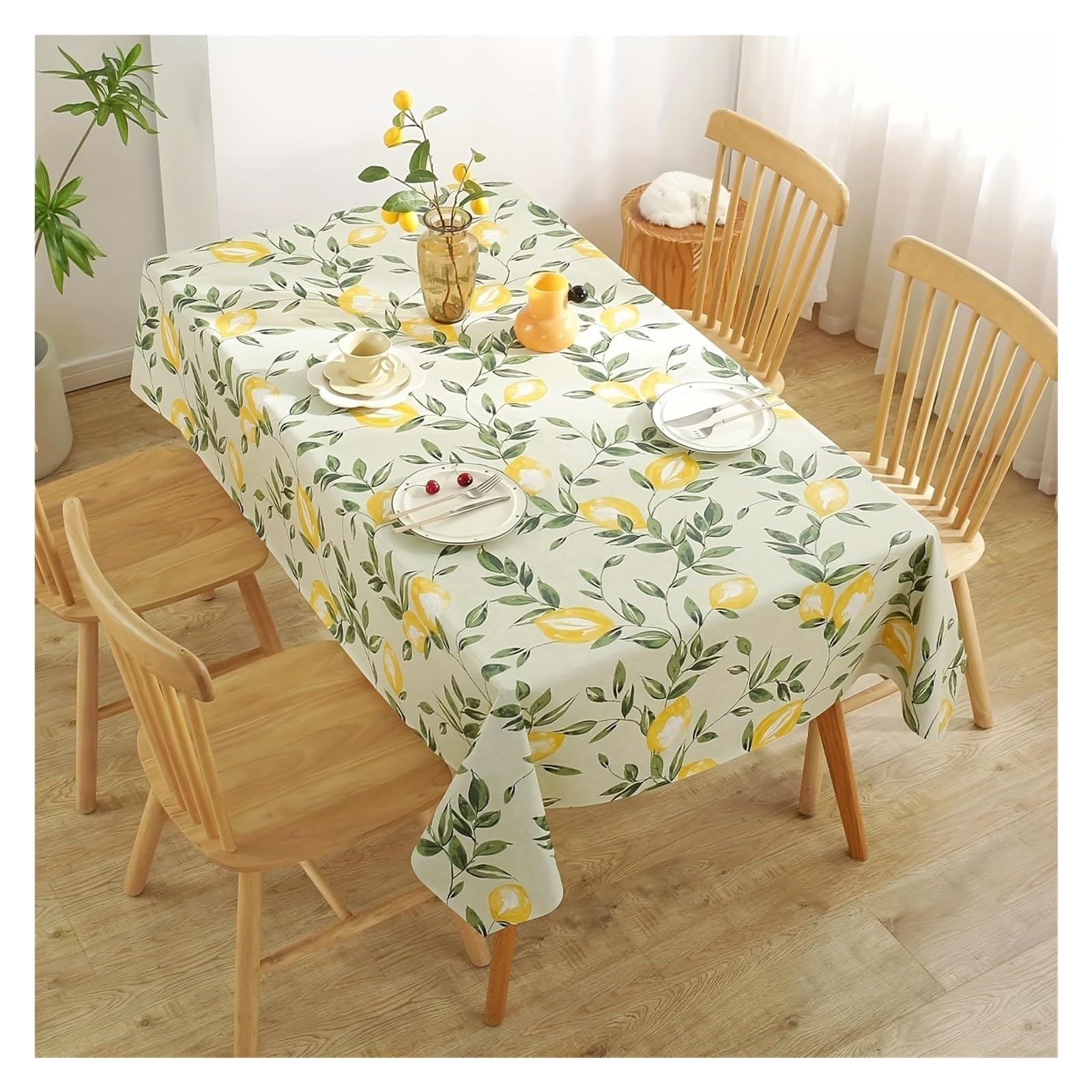 BDFJEDS Waterproof Tablecloth 1pc Tablecloth Geometric Pattern Waterproof Oilproof Spillproof Wipe Clean For Kitchen Dining Room(140x180)